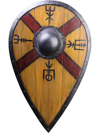 Trollfelsen LARP-Tropfenschild Holzoptik 'Vegvesir' 